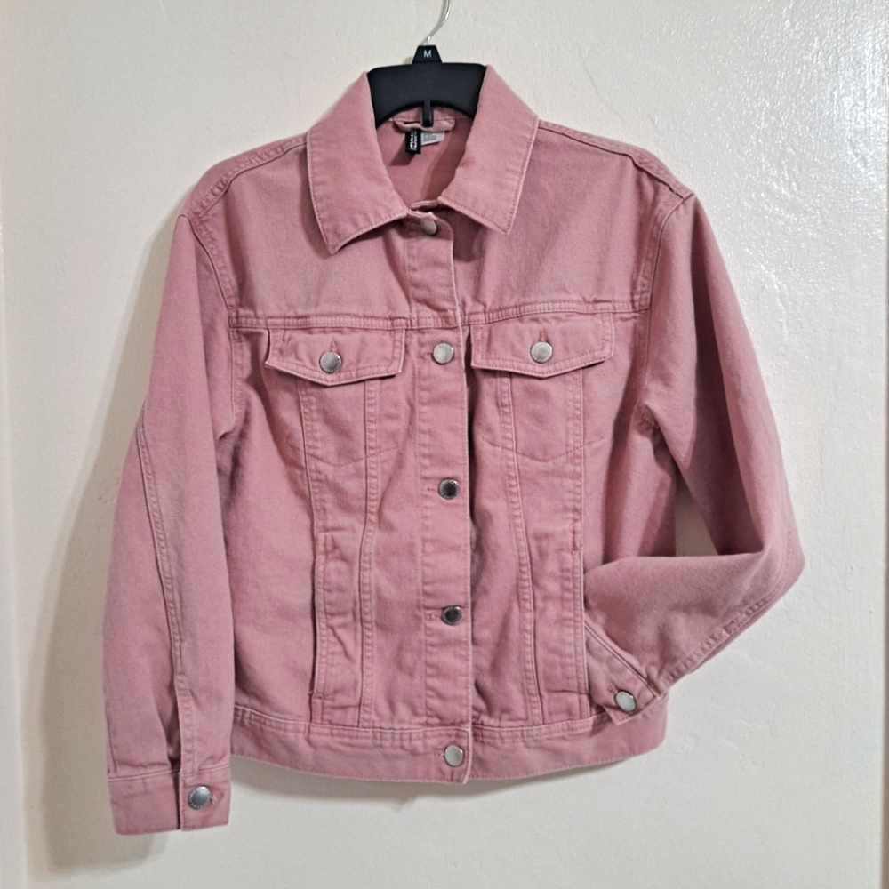 Divided H&M Dusty Rose Pink Jean Jacket Size XS